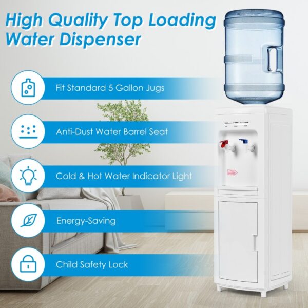 5 Gallons Hot and Cold Water Cooler Dispenser with Child Safety Lock - Image 4