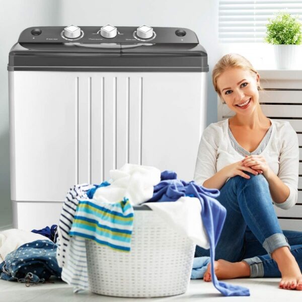 20 lbs Portable Semi-Automatic Twin-tub Washing Machine - Image 4