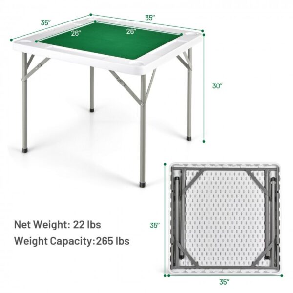 4-Player Mahjong Game Table with Iron Frame - Image 2