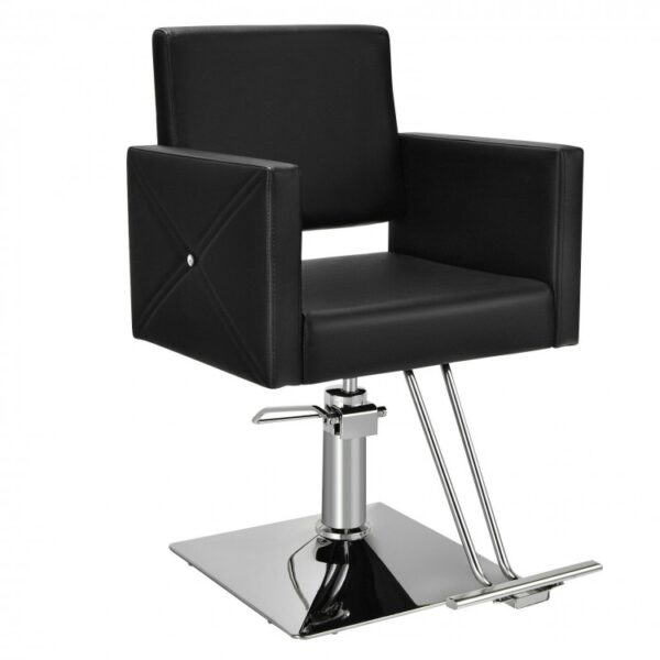 360° Swivel Cushioned Barber Hair Styling Chair for Hair Salon with Hydraulic Pump