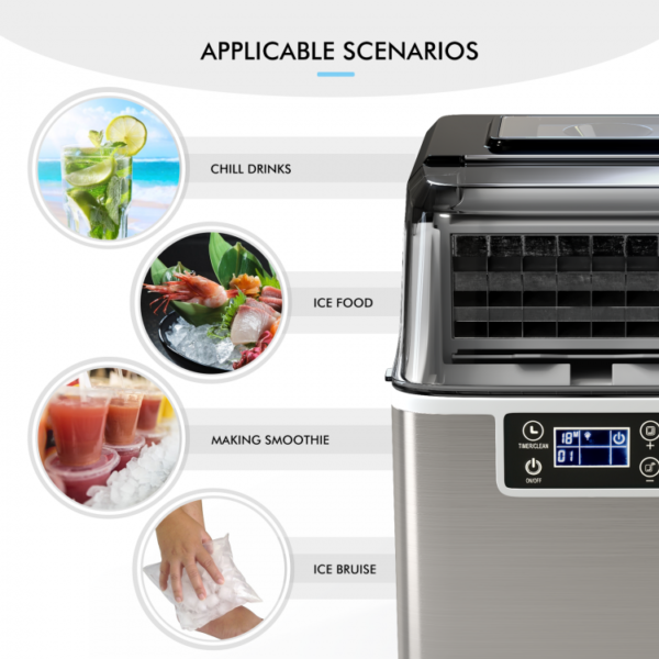 Electric Countertop Ice Maker with Ice Scoop and Basket - Image 2