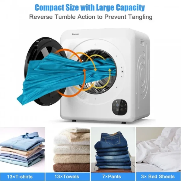 1700W Electric Tumble Laundry Dryer with Steel Tub - Image 5