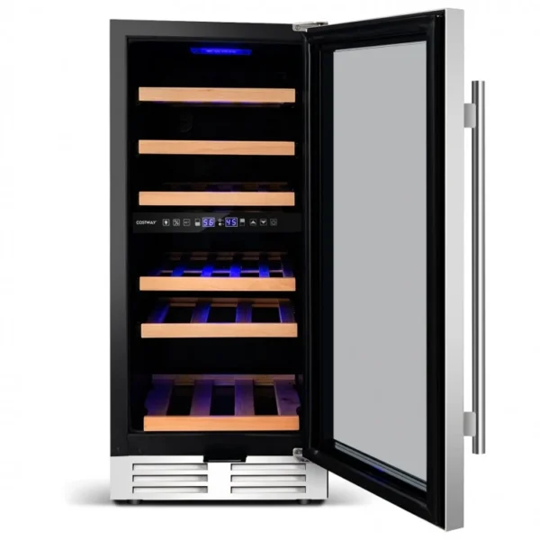 30-Bottle Freestanding Wine Cooler with Temp Memory and Dual Zones - Image 4