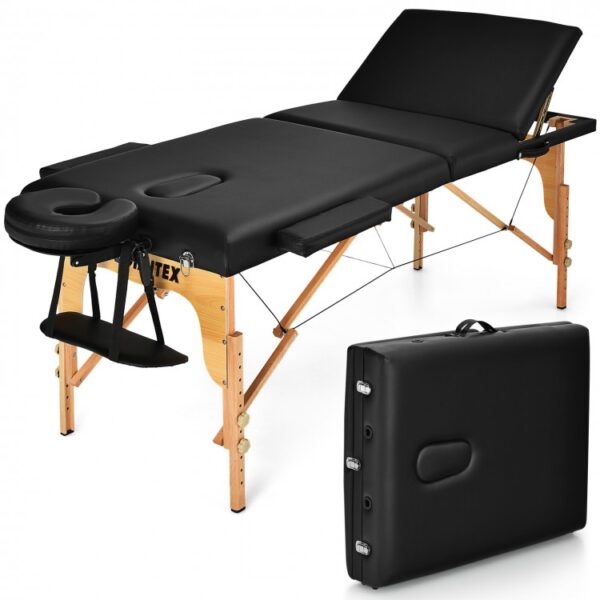 3 Fold Portable Adjustable Massage Table with Carry Case