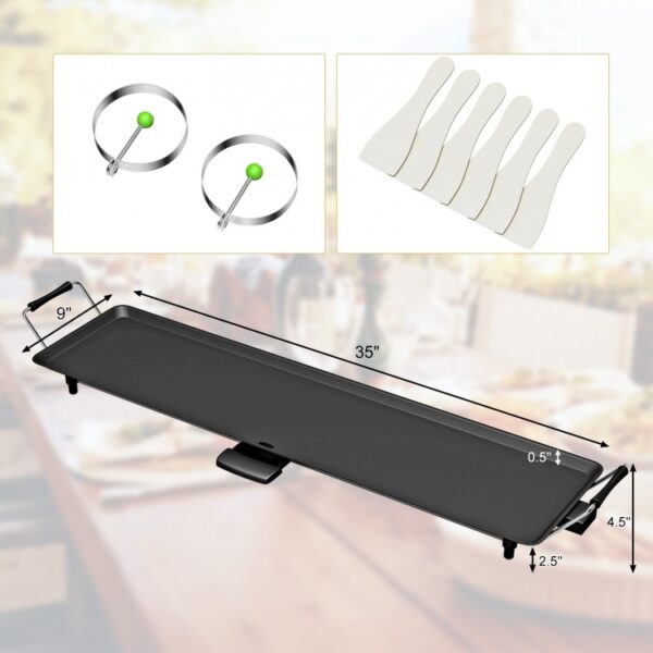 35 Inch Electric Griddle with Adjustable Temperature - Image 2