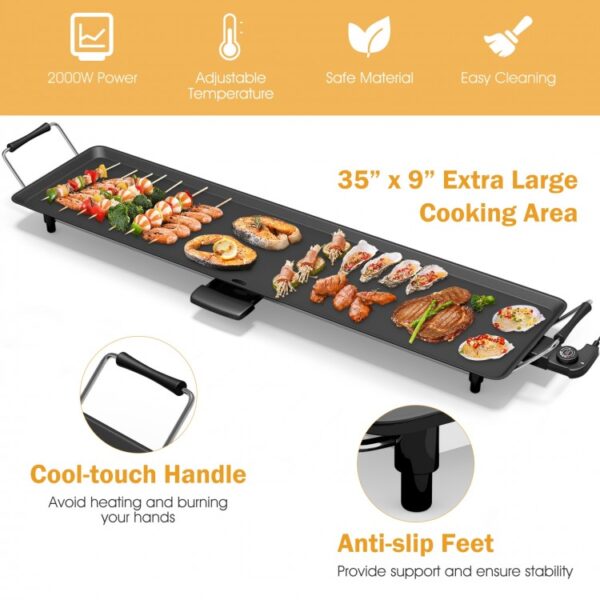 35 Inch Electric Griddle with Adjustable Temperature - Image 4