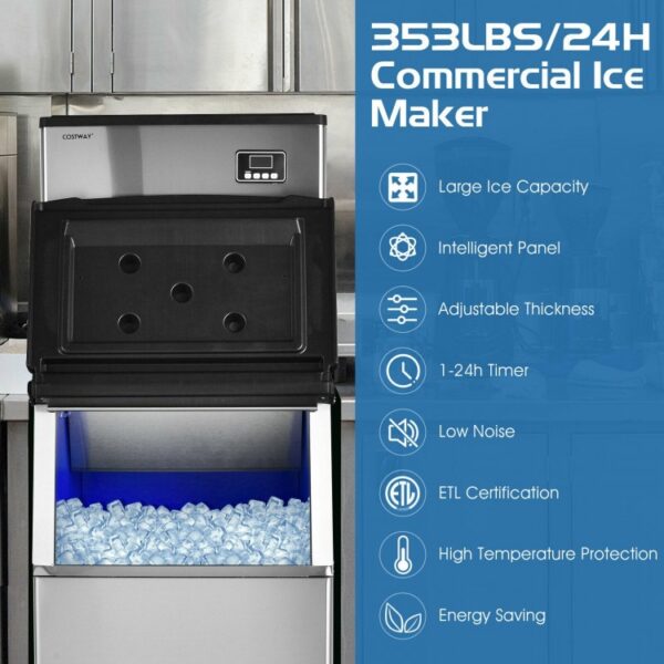 353LBS/24H Split Commercial Ice Maker with 198 LBS Storage Bin - Image 5