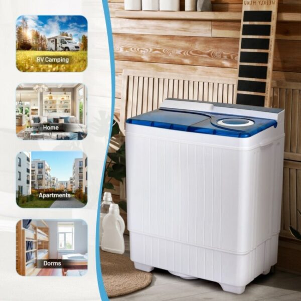 26 Pound Portable Semi-Automatic Washing Machine with Built-in Drain Pump - Image 3