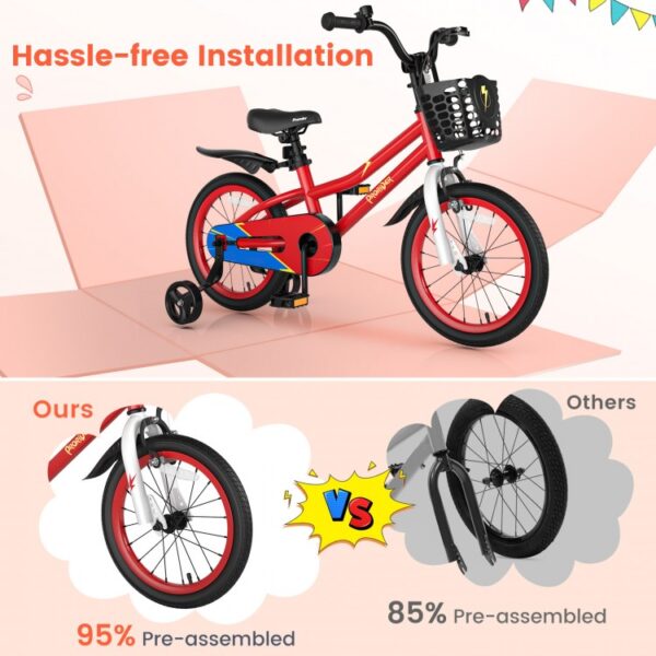 16 Inch Kids Bike with Removable Training Wheels for 4-7 Years Old - Image 6