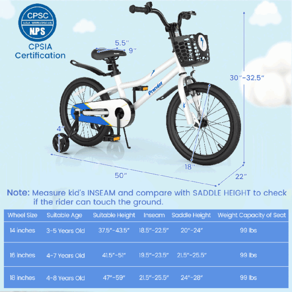 18 Inch Kids Bike with Kickstand and Coaster Brake for 4-8 Years Old - Image 5