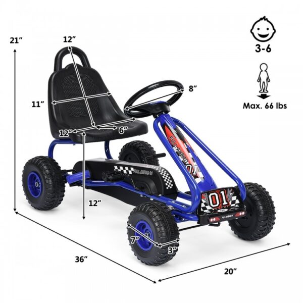 4 Wheel Pedal Powered Ride On Car with Adjustable Seat - Image 4