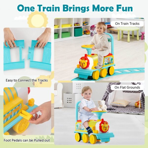 6V Electric Kids Ride On Car Toy Train with 16 Pieces Tracks - Image 5