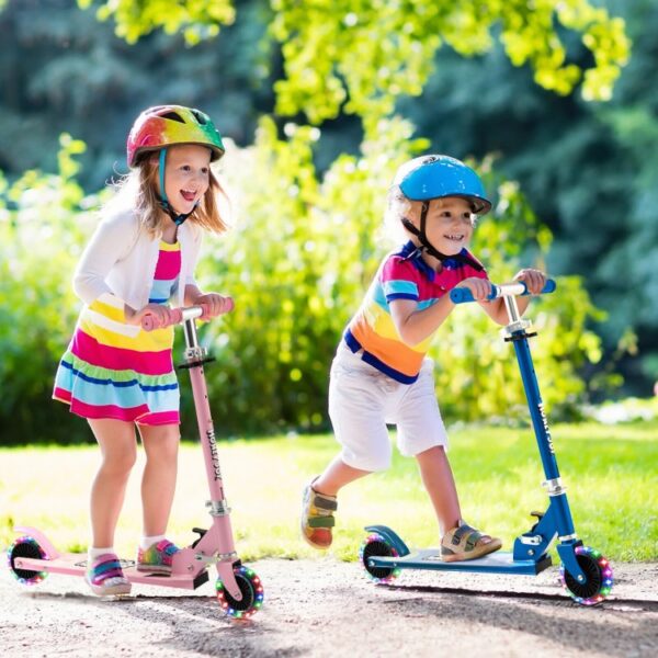 Folding Adjustable Height Kids Toy Kick Scooter with 2 Flashing Wheels - Image 4