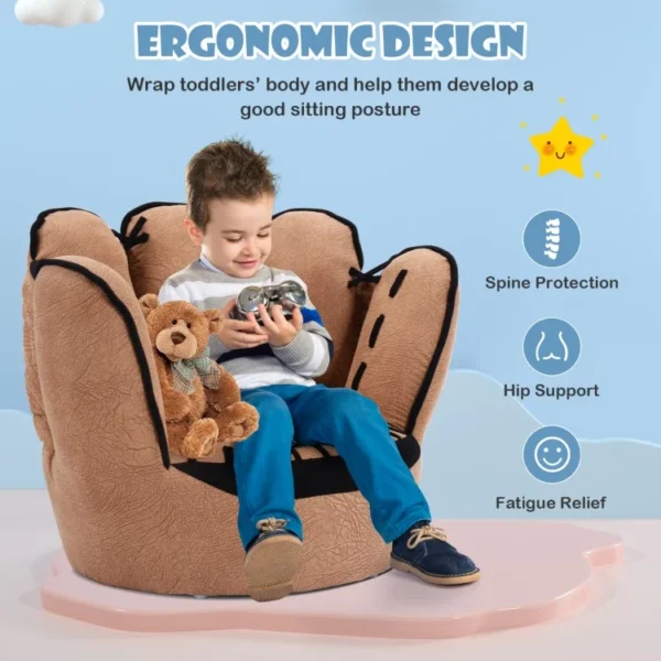 Household Five Fingers Baseball Glove Shaped Kids Leisure Upholstered Sofa - Image 4