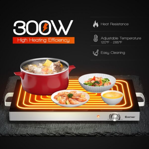 22 x 14 Inch Electric Warming Tray Hot Plate Dish Warmer with Adjustable Temperature - Image 5