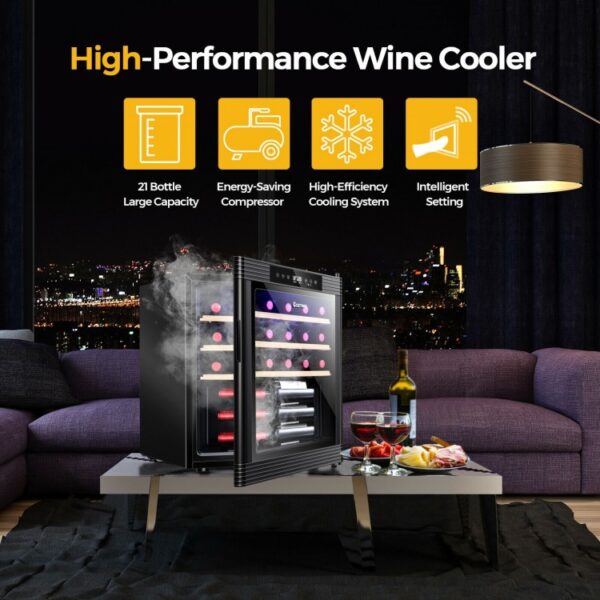 21 Bottle Compressor Wine Cooler Refrigerator with Digital Control - Image 6