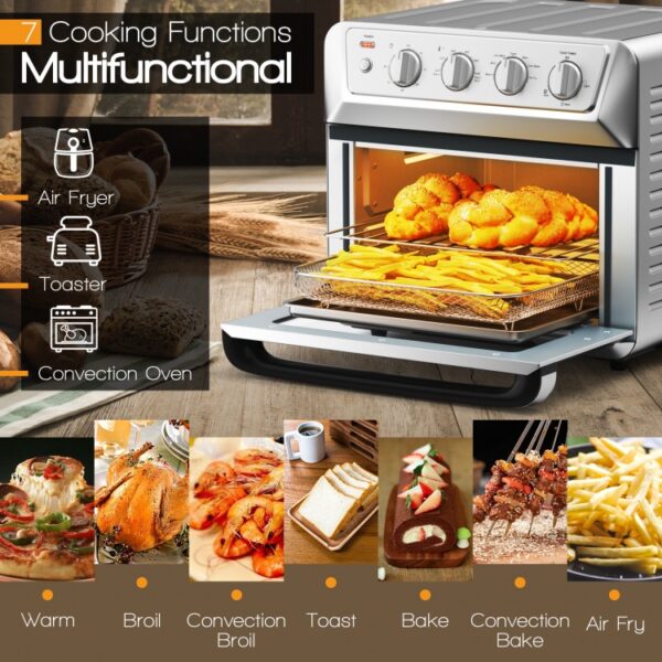 21.5 Quart 1800W Air Fryer Toaster Countertop Convection Oven with Recipe - Image 3