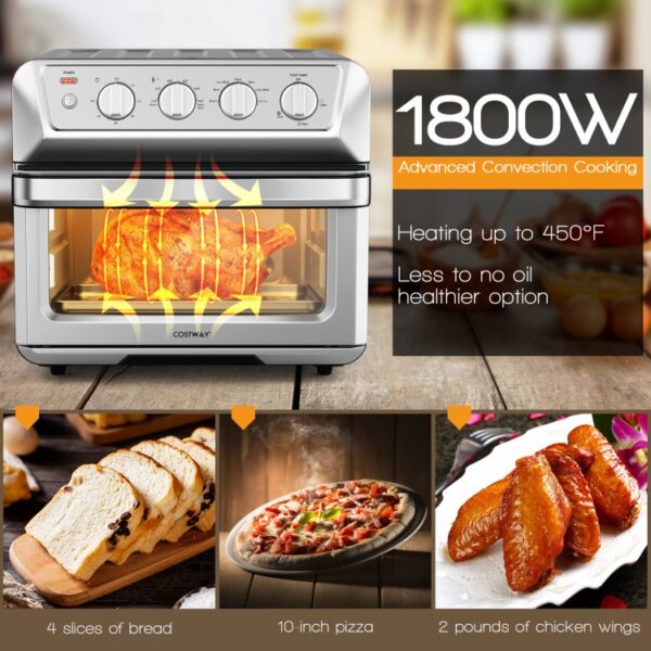 21.5 Quart 1800W Air Fryer Toaster Countertop Convection Oven with Recipe - Image 2