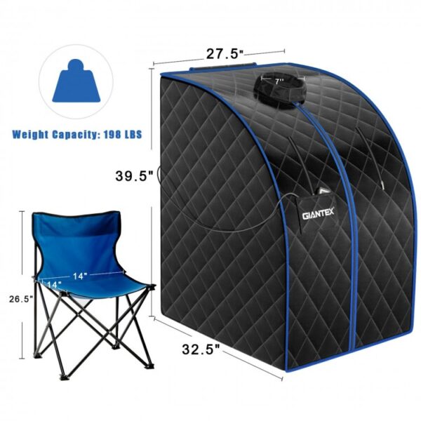 Portable Personal Far Infrared Sauna with Heating Foot Pad and Chair - Image 4