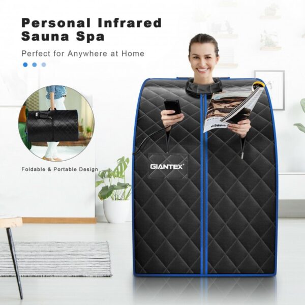 Portable Personal Far Infrared Sauna with Heating Foot Pad and Chair - Image 5