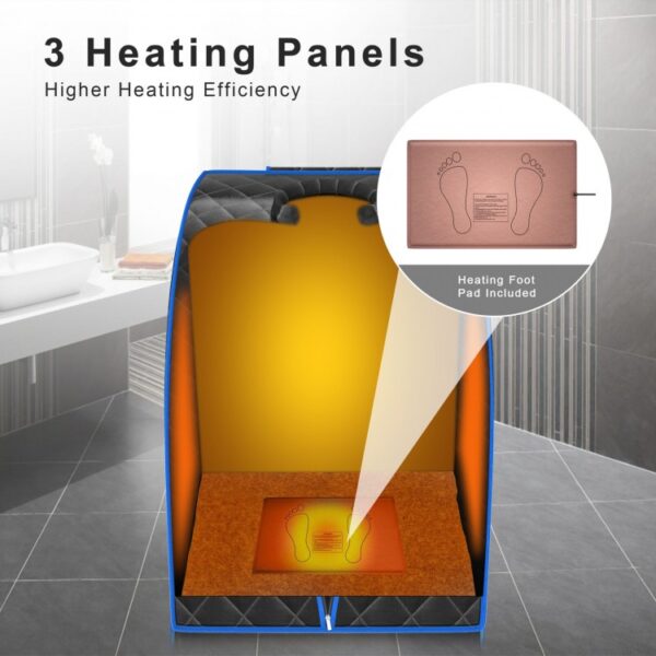 Portable Personal Far Infrared Sauna with Heating Foot Pad and Chair - Image 7