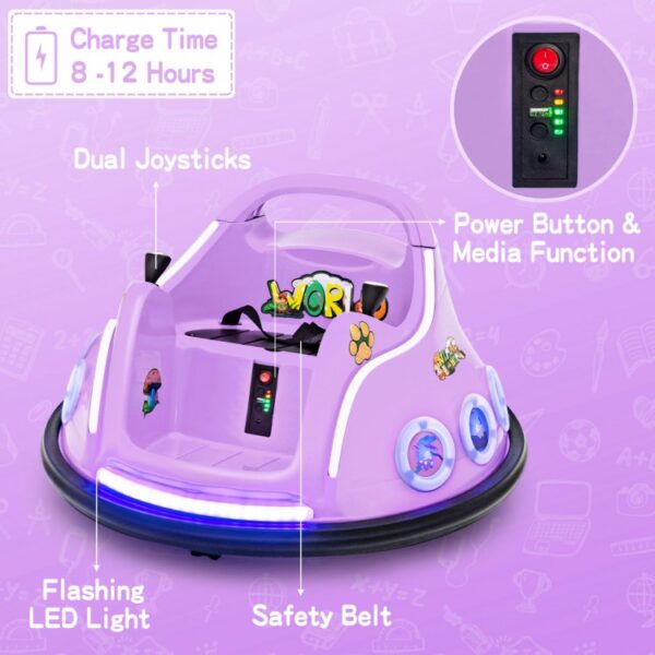 12V Electric Ride On Car with Remote Control and Flashing LED Lights - Image 2