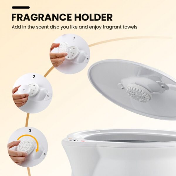 Bathroom Towel Warmer Bucket with Fragrance Holder and Auto Shut - Image 3