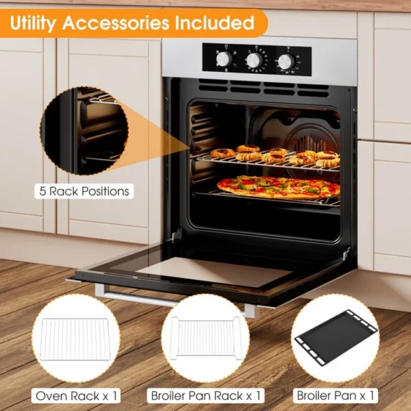 24 Inch Single Wall Oven 2.47Cu.ft with 5 Cooking Modes - Image 9