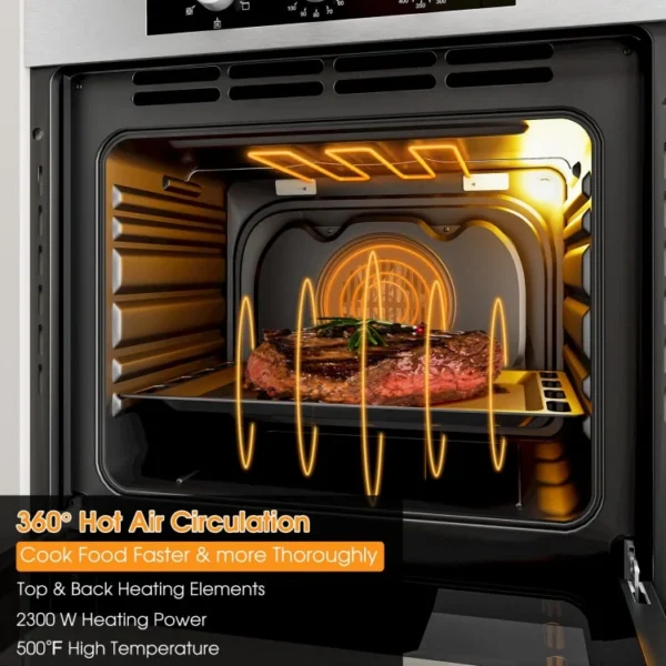 24 Inch Single Wall Oven 2.47Cu.ft with 5 Cooking Modes - Image 6