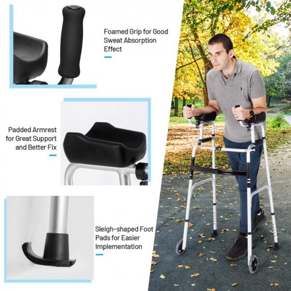 Foldable Lightweight Aluminum Alloy Rehabilitation Walker - Image 6