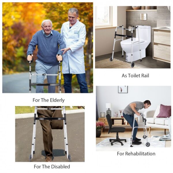 Foldable Lightweight Aluminum Alloy Rehabilitation Walker - Image 2