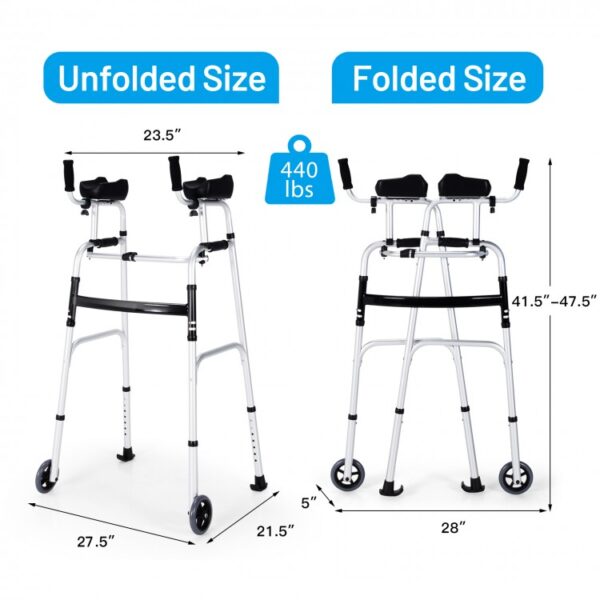 Foldable Lightweight Aluminum Alloy Rehabilitation Walker - Image 3