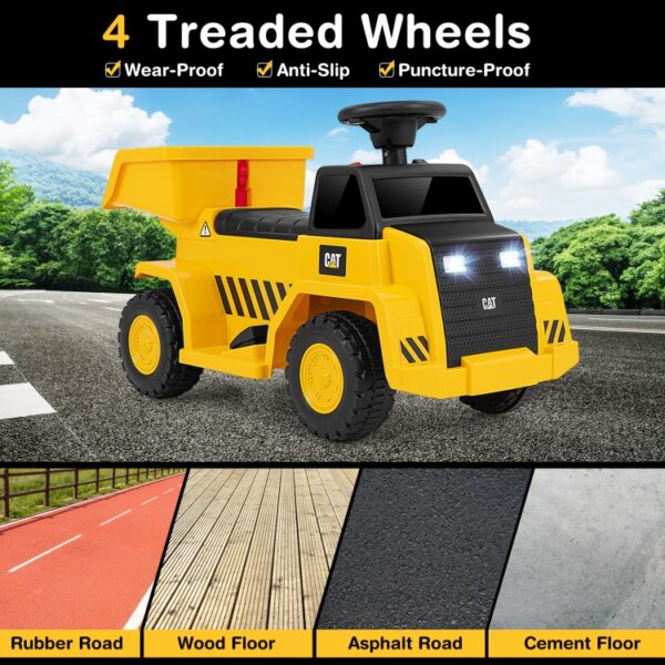 6V Electric Licensed Caterpillar Construction Vehicle with One-Button Start - Image 3