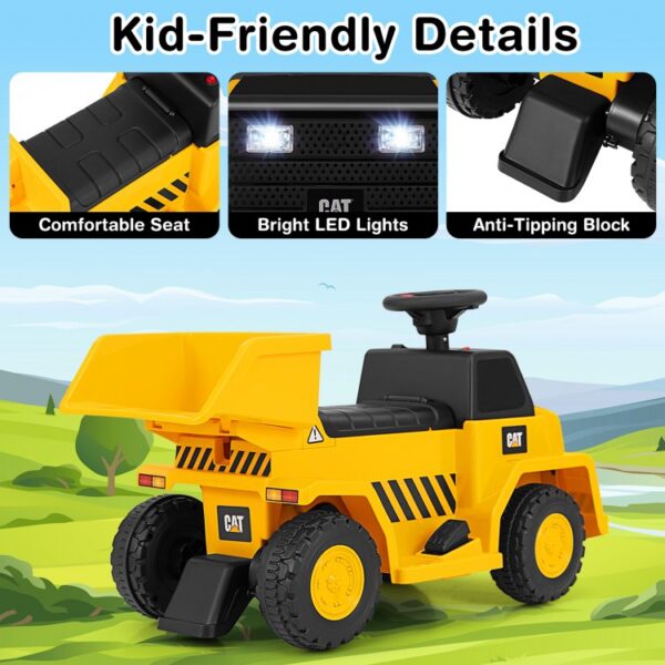 6V Electric Licensed Caterpillar Construction Vehicle with One-Button Start - Image 4