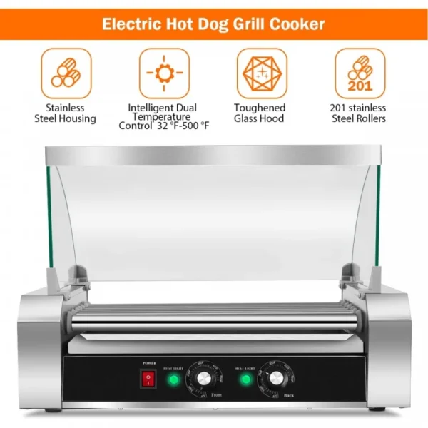 18 Hot Dog 7 Roller Grill Commercial Cooker - Image 5