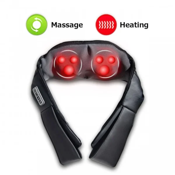 Electric Back and Neck Kneading Shoulder Massager with Heat Straps - Image 7