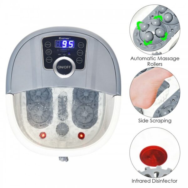 Shiatsu Portable Heated Electric Foot Spa Bath Roller Motorized Massager - Image 2