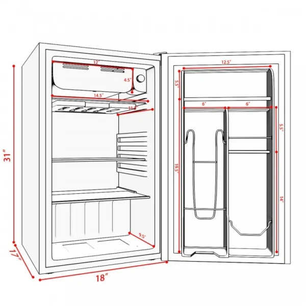 3.2 cu. ft. Mini Dorm Compact Refrigerator - Image 3