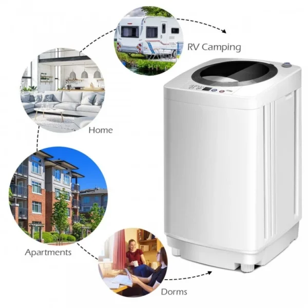 7.7 lbs Portable Automatic Laundry Washing Machine with Drain Pump - Image 3