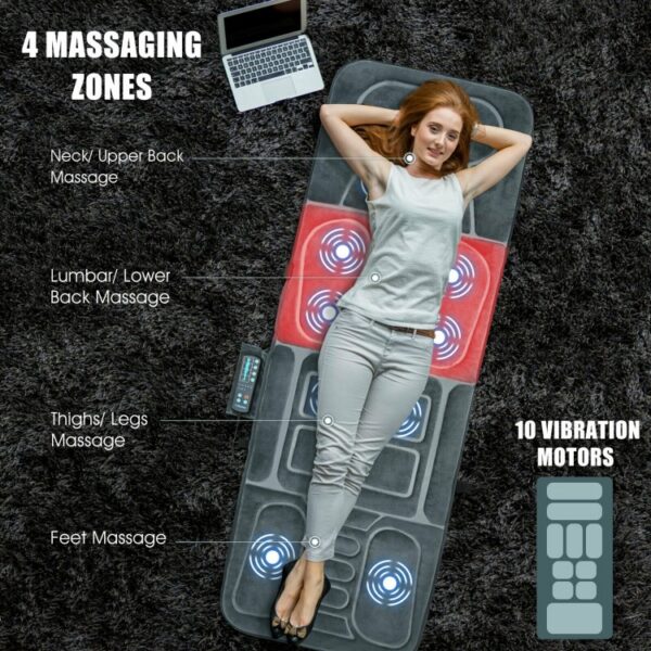 Foldable Massage Mat with Heat and 10 Vibration Motors - Image 2