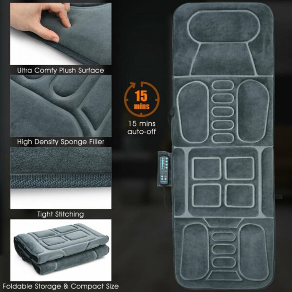 Foldable Massage Mat with Heat and 10 Vibration Motors - Image 5