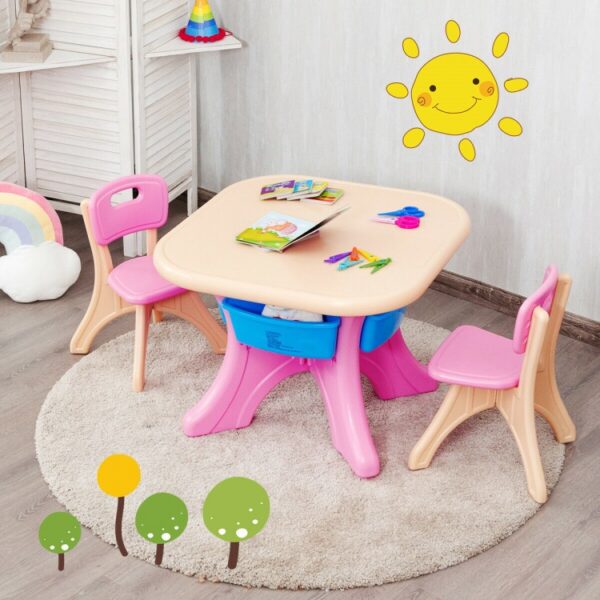 Kids Activity Table and Chair Set Play Furniture with Storage - Image 3