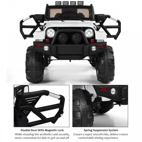 12V Electric Ride On Truck with Parental Remote Control and LED Lights - Image 2