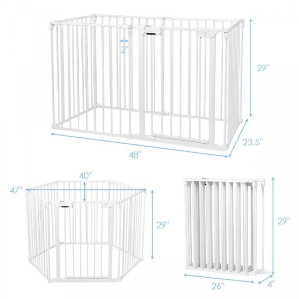 6-Panel Wall-mount Baby Safe Metal Fence Barrier - Image 4