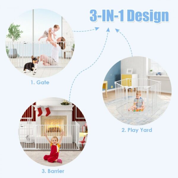 6-Panel Wall-mount Baby Safe Metal Fence Barrier - Image 6