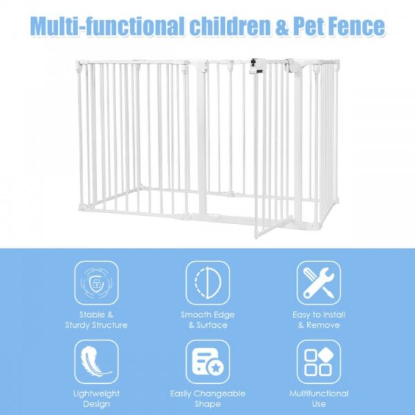 6-Panel Wall-mount Baby Safe Metal Fence Barrier - Image 2