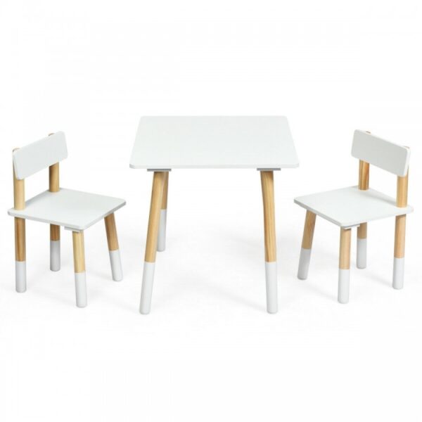 Kids Wooden Table and 2 Chairs Set - Image 2