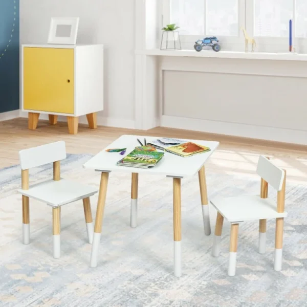 Kids Wooden Table and 2 Chairs Set - Image 3