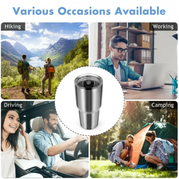 30oz Stainless Steel Tumbler Cup Double Wall Vacuum Insulated Mug with Lid - Image 8