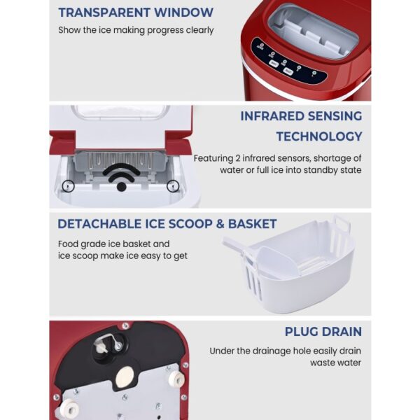 Mini Portable Electric Ice Maker Machine with Ice Scoop - Image 4